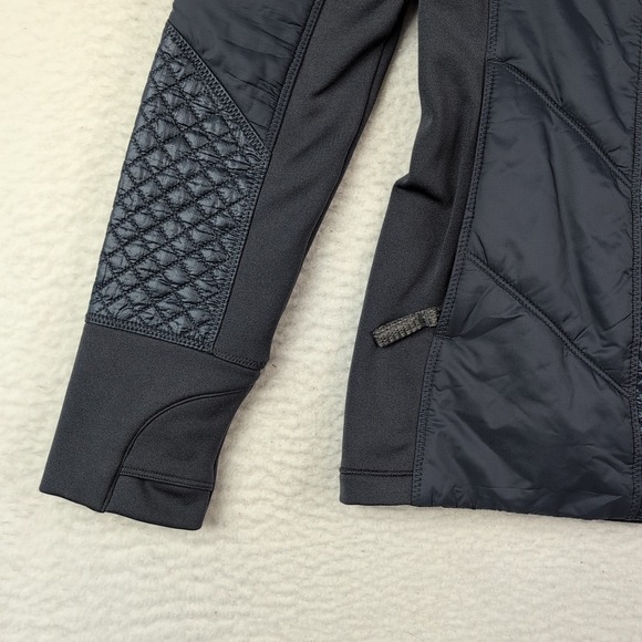 Athleta Rock Ridge Primaloft Quilted Jacket Sz XS Hooded Astronomy Grey 350851 - Picture 4 of 10